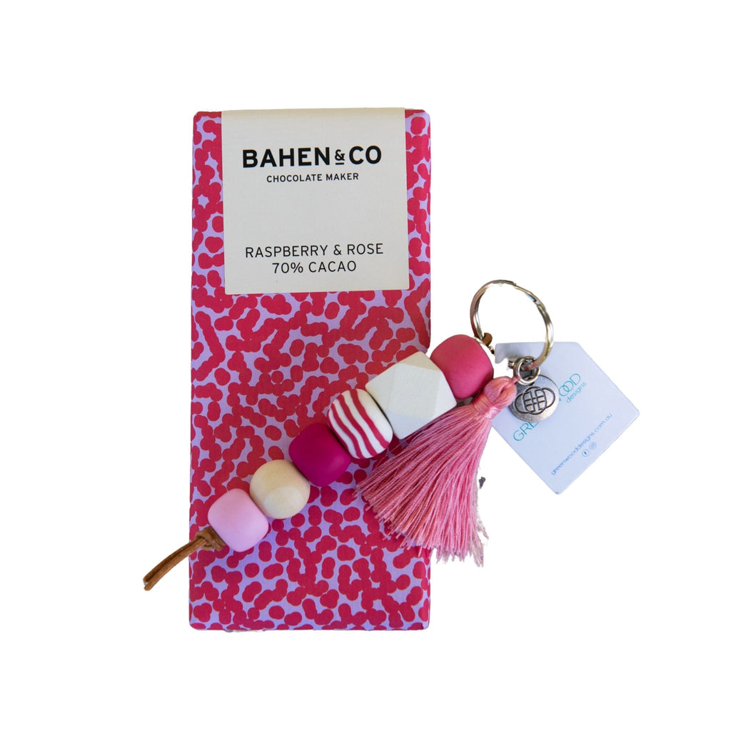 walking-on-sunshine-hamper-03-bahen-and-co-raspberry-rose-chocolate-and-greenwood-designs-keychain-pastel